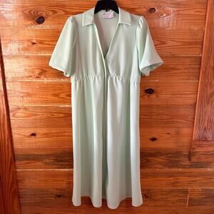 ASOS DESIGN Maternity Wrap Midi Skater Dress in Mint Size 6 Collared Button Down